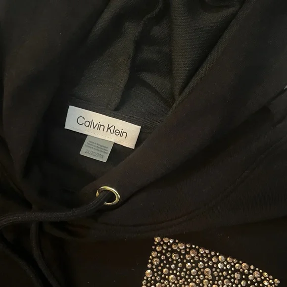 2X- plus size Calvin Klein Black Pullover with Logo - Picture 6 of 12